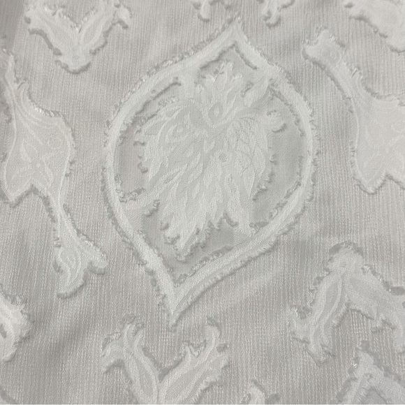 Loft Blossom Jacquard Split Neck Cream Ivory Blouse - Picture 6 of 11